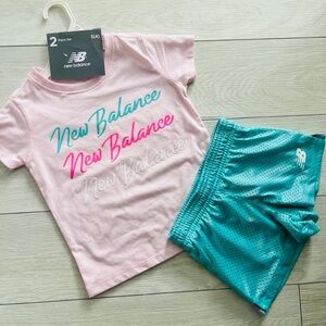 New Balance Pink and Teal Youth Outfit